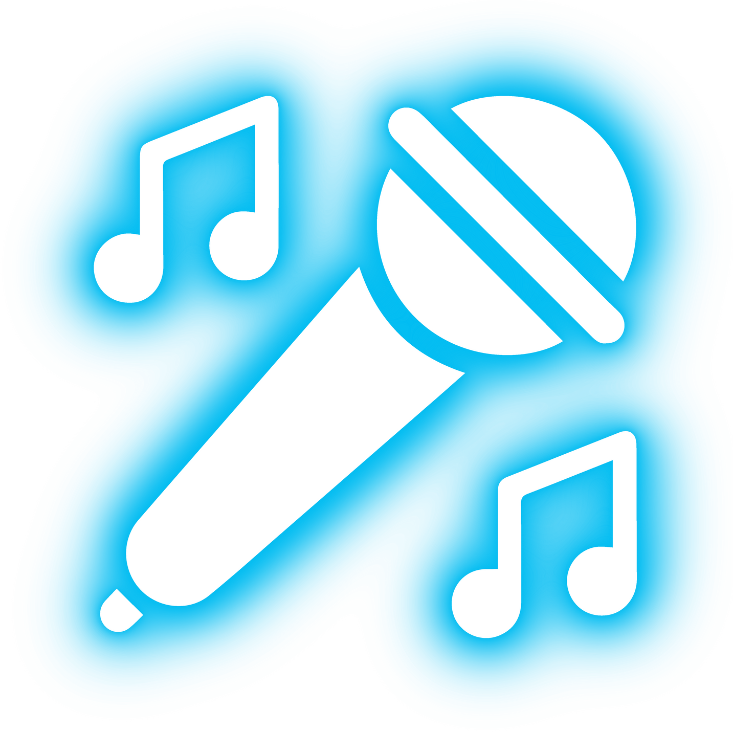 neon blue mic icon