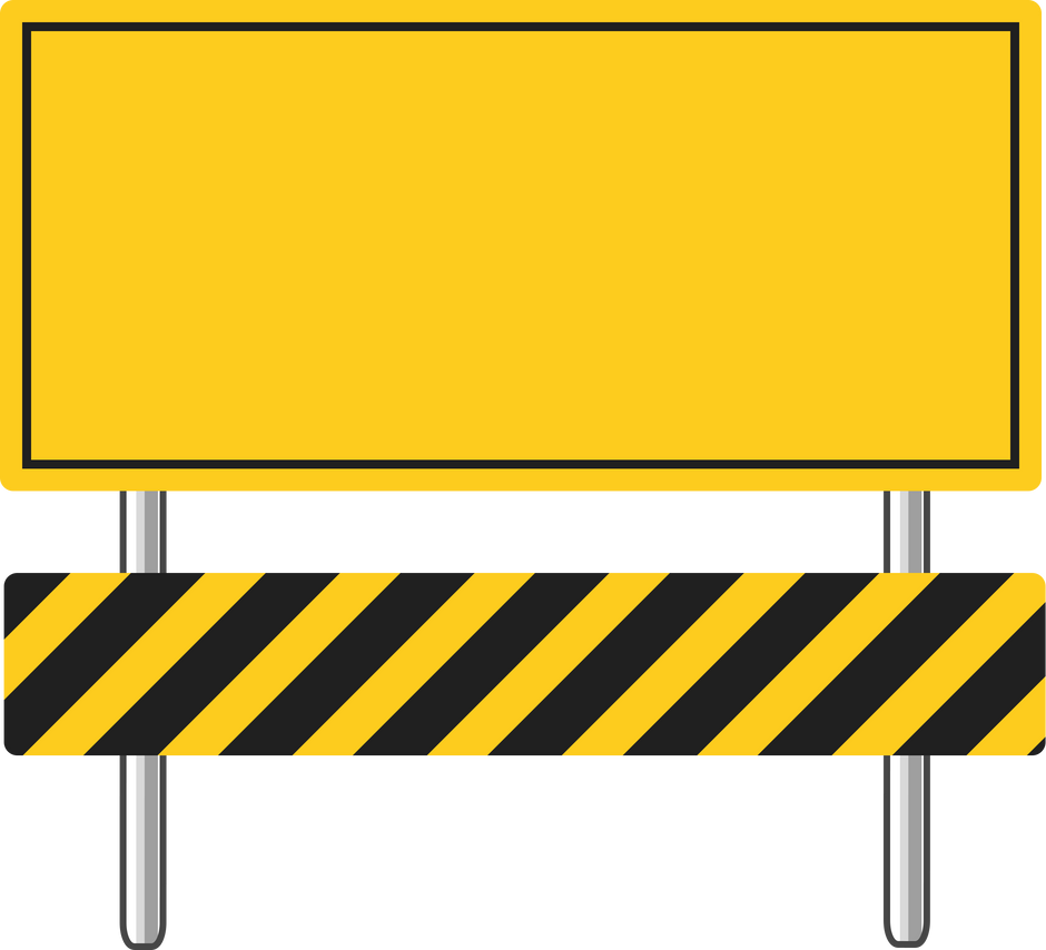 Yellow contruction sign